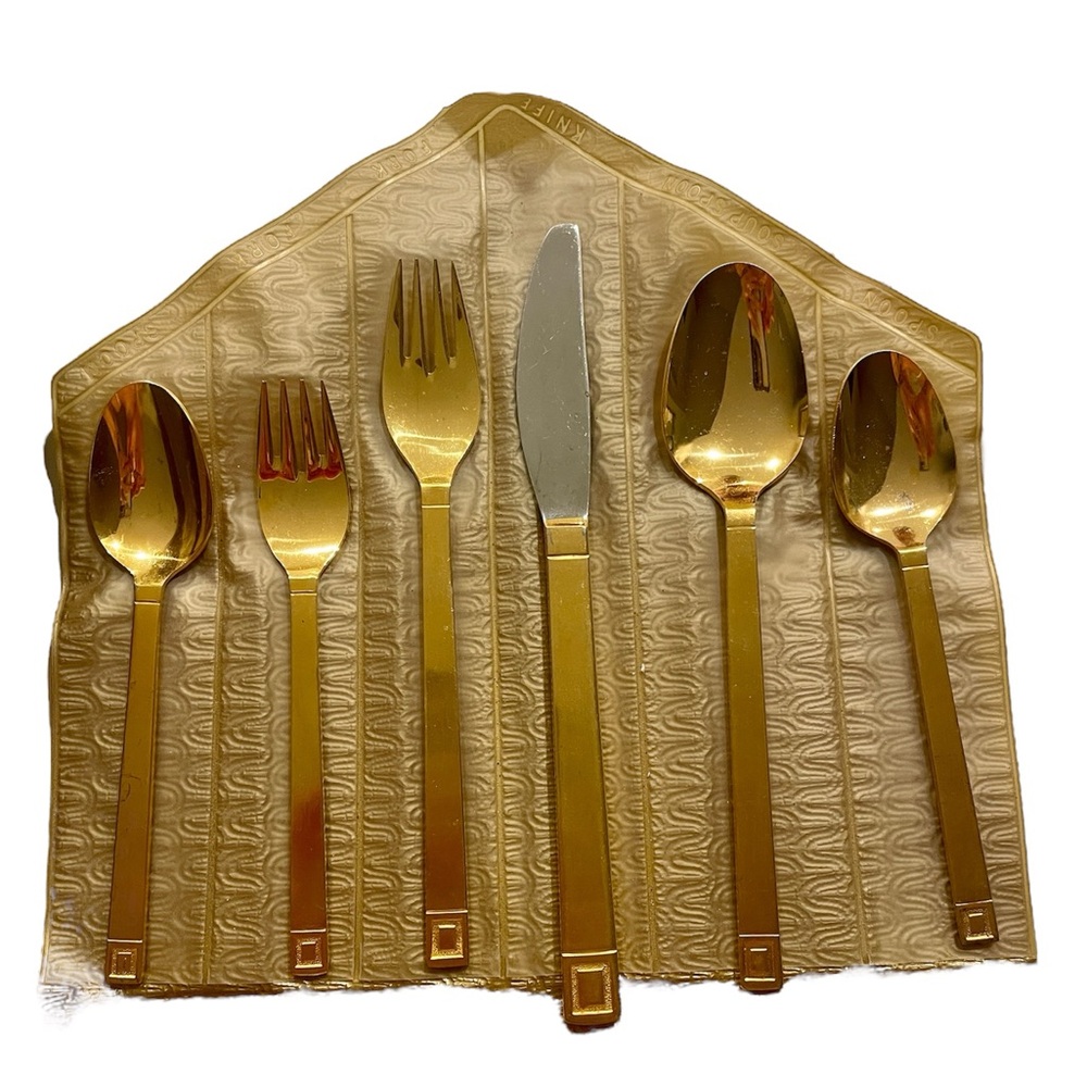cosmos gold vermeil 49 piece tableware